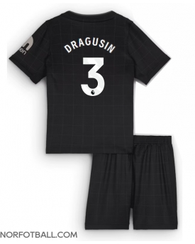 Billige Fotballdrakt Tottenham Hotspur Radu Dragusin #3 Replika Bortedraktsett Barn 2025-26 Kortermet (med bukser)